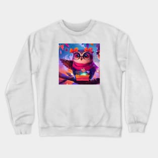 Cute Owl Drawing Crewneck Sweatshirt